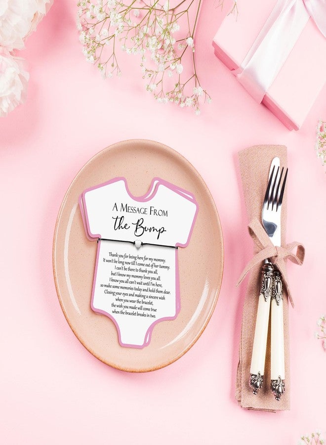 تشوانغ دي مجموعة تشوانغدي المكونة من 50 مجموعة هدايا لحفلات استقبال المولود الجديد، أساور على شكل قلب لطيفة وأساور على شكل بطاقات أمنيات كهدايا لحفلات الكشف عن جنس المولود (لون وردي، تصميم بسيط). - Image 5