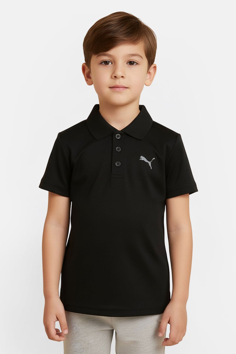 PUMA Kids Boy Sportswear Fit Short Sleeve Training Polo Shirt, Black - Image 1