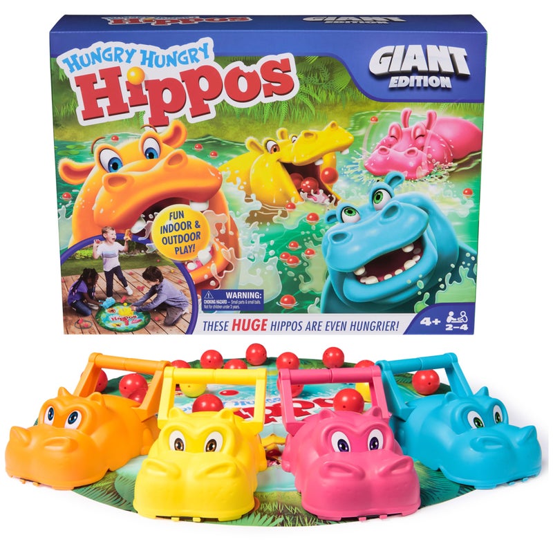 Spin Master Games Hungry Hungry Hippos Giant Edition Family Game for Indoor Outdoor Play with Oversized Board Preschool Activity Easter Gift 24 Players Ages 4 Up - Image 3