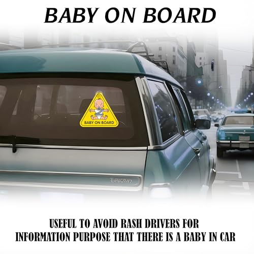 Goelite Baby On Board Car Sign, Window Hanging Safety Decal for Sleeping Child, Vehicle Warning Sticker - Image 4