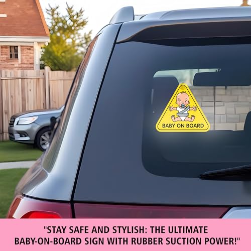 Goelite Baby On Board Car Sign, Window Hanging Safety Decal for Sleeping Child, Vehicle Warning Sticker - Image 2