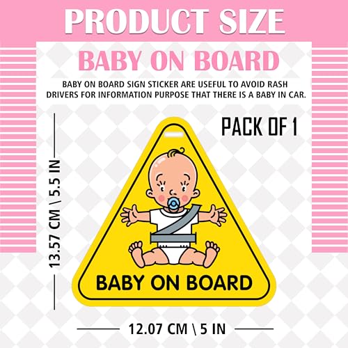 Goelite Baby On Board Car Sign, Window Hanging Safety Decal for Sleeping Child, Vehicle Warning Sticker - Image 3