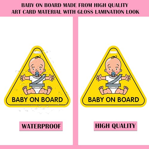 Goelite Baby On Board Car Sign, Window Hanging Safety Decal for Sleeping Child, Vehicle Warning Sticker - Image 5