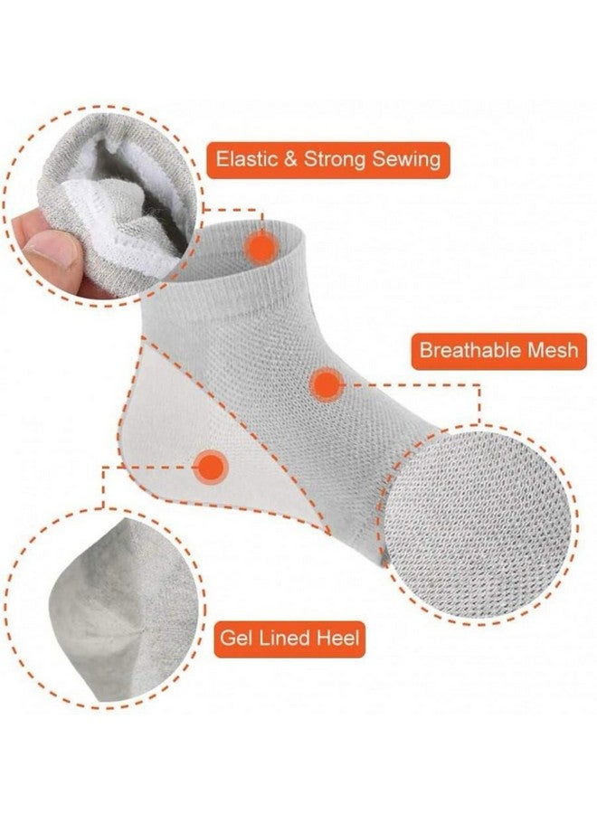 Dealsure Crack Cotton Foot Protector Moisturizing Socks with Spa Gel, Heel Pain Relief Silicone Gel Pad Heel Protector Socks with Spa Botanical for Men and Women Cotton Socks Multicolour (Pack of 3) - Image 3
