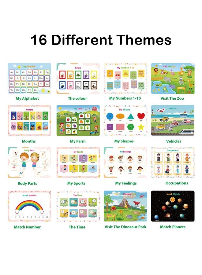 Early Toddler Educational Busy Book, 16 Different Theme Preschool Learning Activities Drawing Toys Book, Quiet Book for Kids to Develop Learning Skills, Gift Box Packaging - Image 2