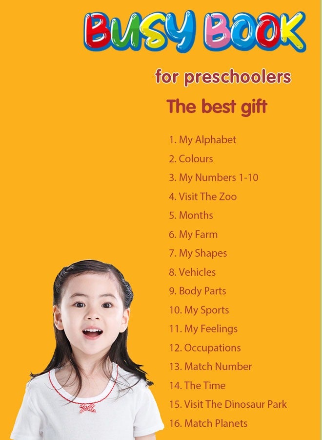 Early Toddler Educational Busy Book, 16 Different Theme Preschool Learning Activities Drawing Toys Book, Quiet Book for Kids to Develop Learning Skills, Gift Box Packaging - Image 5