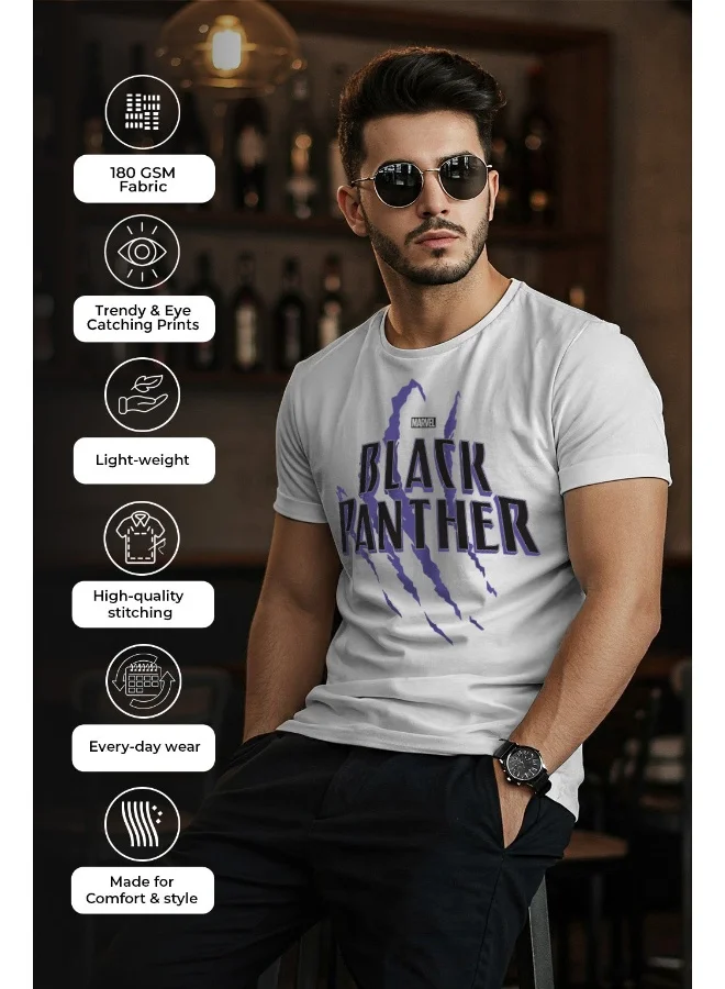فيردو Veirdo® Official Marvel Merchandise for Men's 100% Cotton Graphic Print Regular Fit Round Neck T-Shirt White Colour in L Size