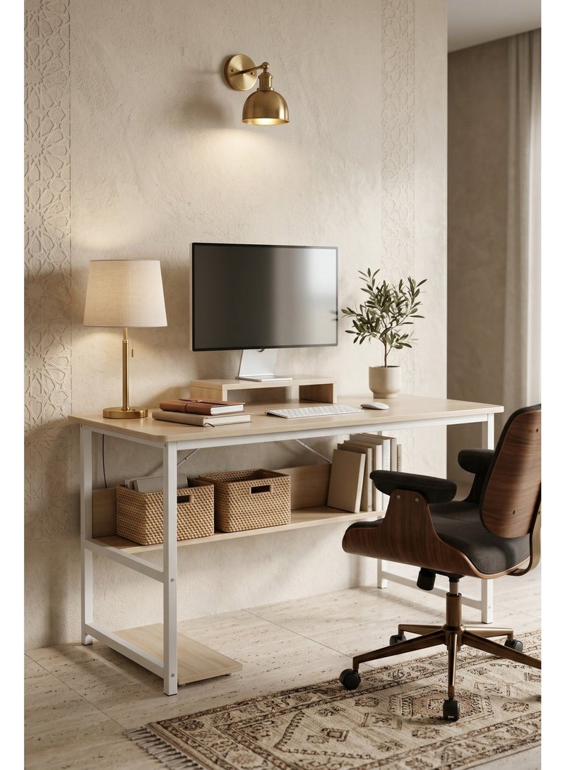 Visionnaire 110*50 cm Office Table Computer Desk with Bookshelf - Simple Style Study  Desk and Gaming Table - Image 2