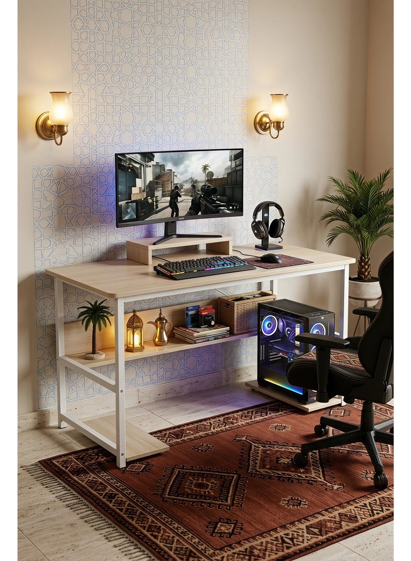Visionnaire 110*50 cm Office Table Computer Desk with Bookshelf - Simple Style Study  Desk and Gaming Table - Image 3