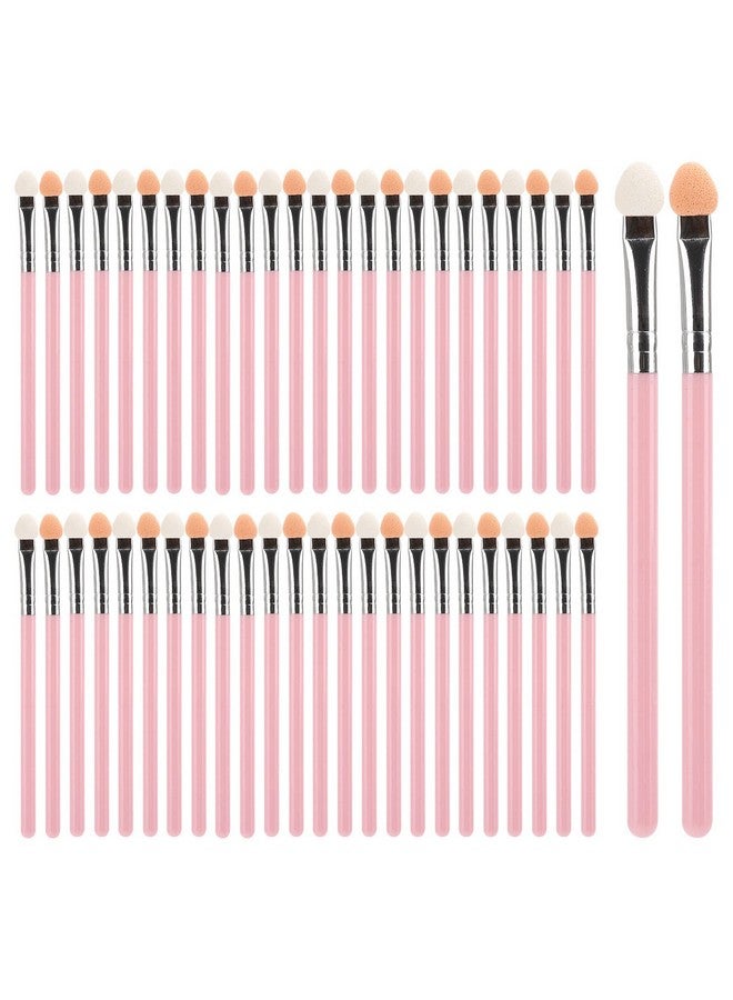 Tecbeauty 50Pcs Eye Shadow Brushesmakeup Brushes Eyeshadow Applicators Sponge Double Sided Reusable（Pink） - Image 1
