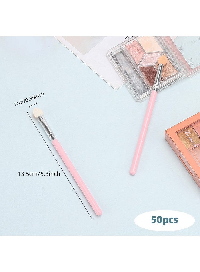 Tecbeauty 50Pcs Eye Shadow Brushesmakeup Brushes Eyeshadow Applicators Sponge Double Sided Reusable（Pink） - Image 3