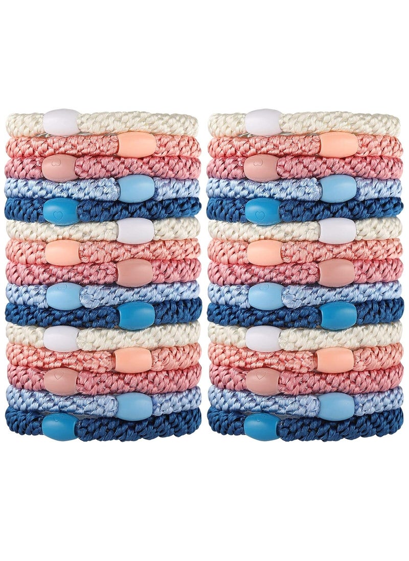 Funtopia - Hair Ties for Girls Women Funtopia 30 Pcs Elastics Hair Bands Ponytail Holders for Thick Hair No Damage No Crease Hair Elastics - Image 1