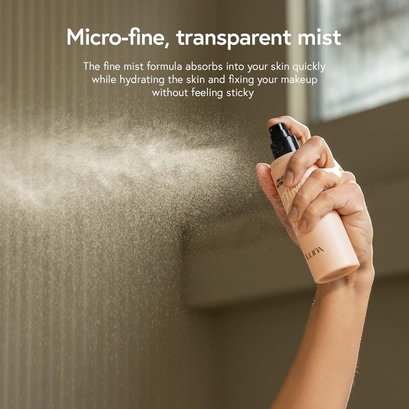 AK AEKYUNG LUNA Long Lasting Setting Fixer Spray 3.3 fl oz, Weightless with Micro-Fine Mist, Natural Finish, Non-Drying Formula for All Skin Types, Korean Makeup - Image 3