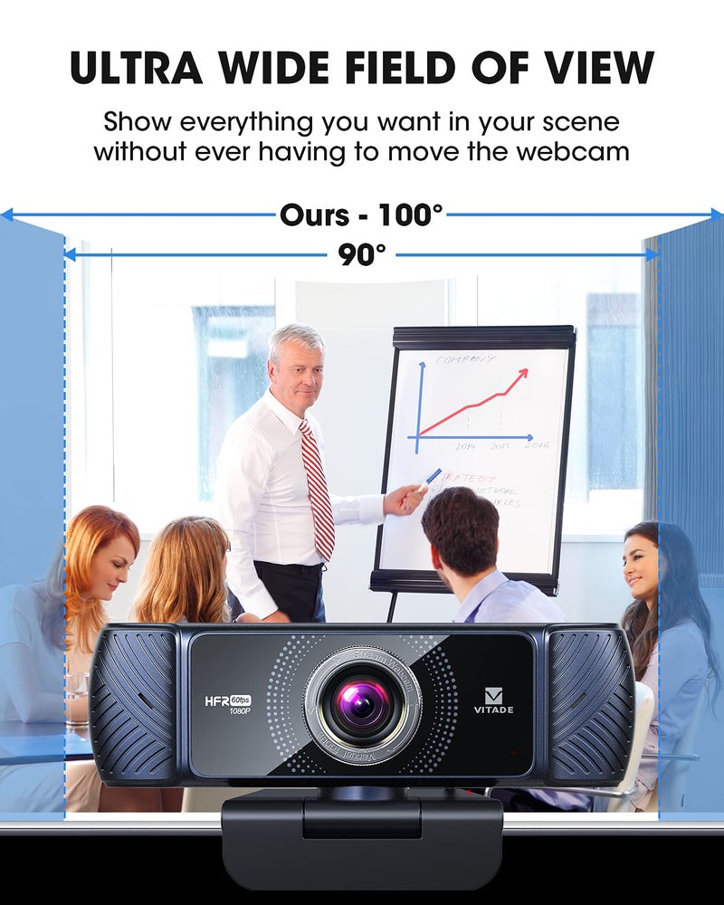 VITADE Webcam 1080P 60fps with Microphone for Streaming, 682H Pro HD USB Computer Web Camera Video Cam for Gaming Conferencing Mac Windows Desktop PC Laptop Xbox Skype OBS Twitch YouTube Xsplit - Image 5
