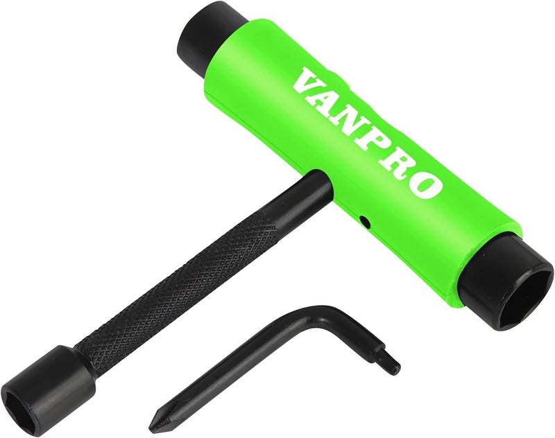 Vanpro skateboard tools skate tool all in oneUsed for installation and maintenance of various skateboards and roller skates，etc.(Snow Upgrade-Green Pack of 1) - Image 1