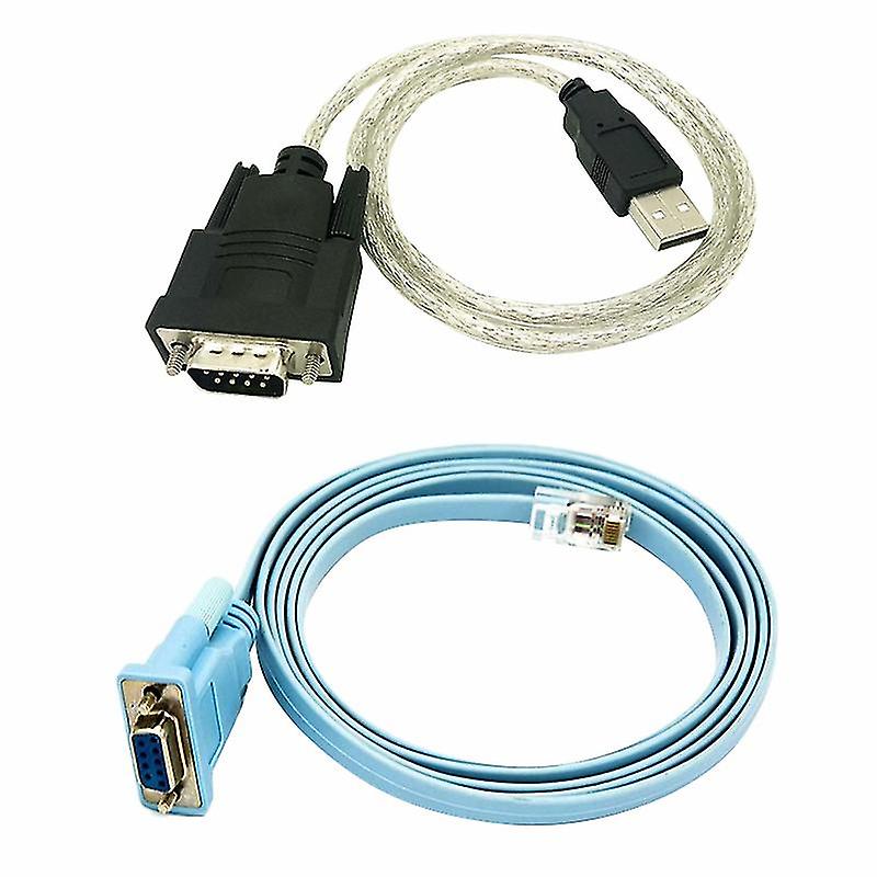 Rj45 Network Cable Serial Cable Rj45 To Db9 And Rs232 To Usb (2 In 1) - Image 1