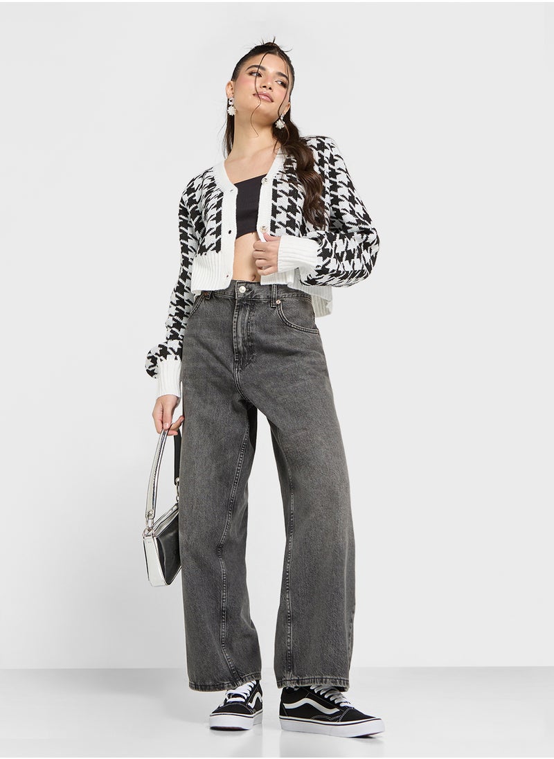 Ginger Houndstooth Print Cardigan  - Image 4