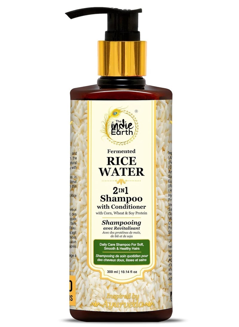 The Indie Earth 2-IN-1 Fermented Rice Water Shampoo with Conditioner with Corn, Wheat and Soy Protein – NO ADDITIONAL CONDITIONER REQUIRED For Soft, Smooth & Healthy Hairs 300ml  - Image 5