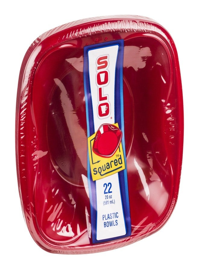 Solo Plastic Bowl 20 oz/22 ct Mixed Red & Blue (Pack of 12) - Image 2