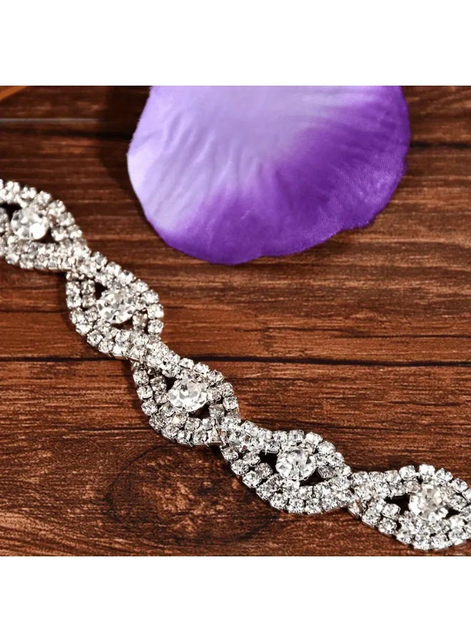 Goolsky 1pc Elegant Austrian Crystal Infinity Bracelet for Women - Classic Rhinestone Bangle, Sparkling Artificial Crystal, Ideal for Daily Wear & Special Occasions, Bracelet - Image 5