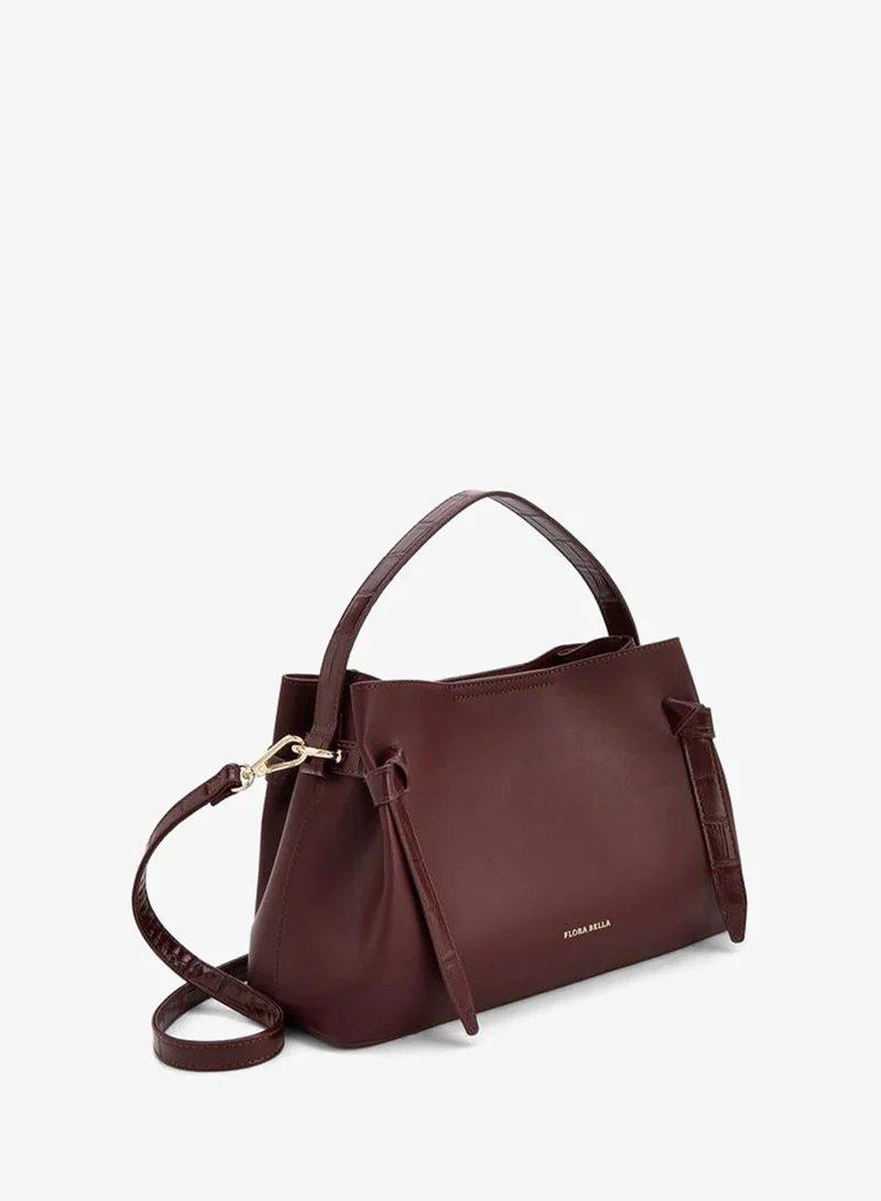 Flora Bella By Shoexpress BURGUNDY Solid Tote Bag With Detachable Shoulder Strap for Women | Best Price UAE