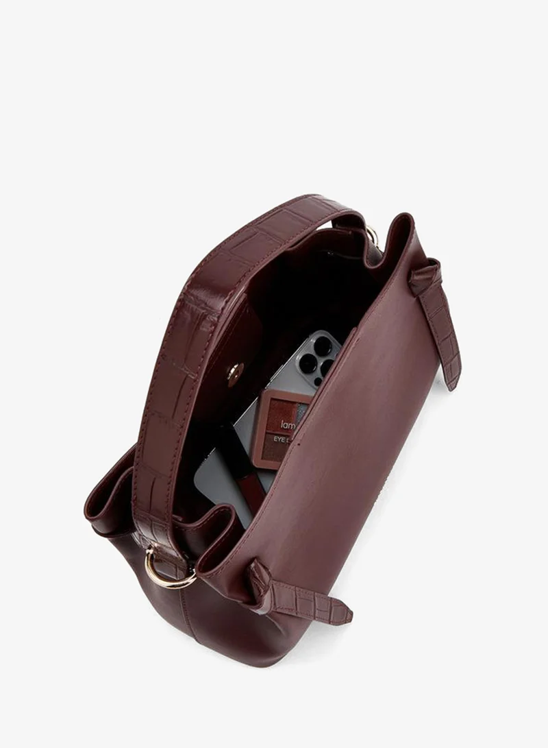 Flora Bella By Shoexpress BURGUNDY Solid Tote Bag With Detachable Shoulder Strap for Women | Best Price UAE