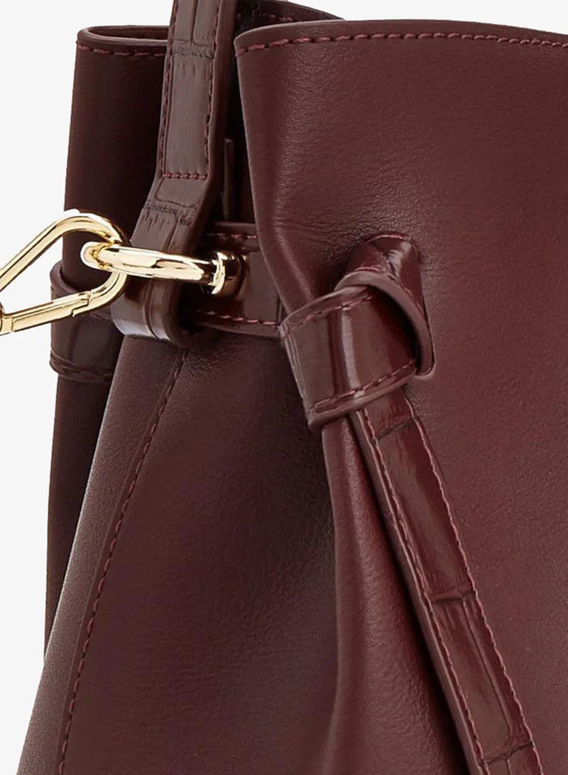 Flora Bella By Shoexpress BURGUNDY Solid Tote Bag With Detachable Shoulder Strap for Women | Best Price UAE