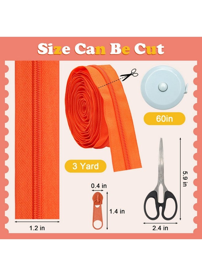 لوكسيف 63 ياردة 21 لونًا #5 سحابات نايلون ملفوفة مع سحّاب 126P، مقص، مسطرة، أطوال متنوعة مقاس 5 سحابات نايلون ملفوفة ملونة بالياردة للخياطة، شريط سحاب للملابس والحقائب ومستلزمات صنع المحافظ - Image 2