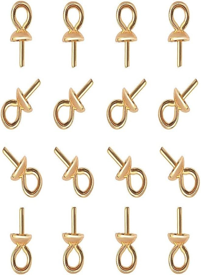 DIY Crafts 100 Pcs, Gold, As Image 1.5mm Small Hole Stainless Steel Cup Pearl Screw Eye Pin Bail Peg Pendants for Half Drilled Beads Jewelry (100 Pcs, Gold) - Image 3