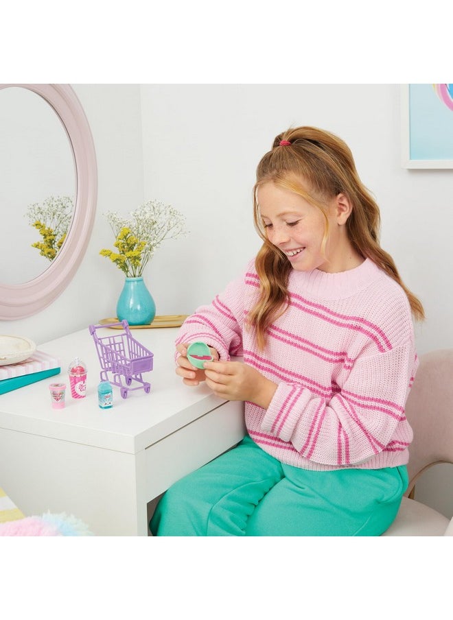 3C4G - : Tiny Treats Trolley Lip Gloss Set - 4 Scented Gloosess & Miniature Shopping Cart, Watermelon, Strawberry, Cherry Vanilla, Girls & Tweens Ages 8+ - Image 1