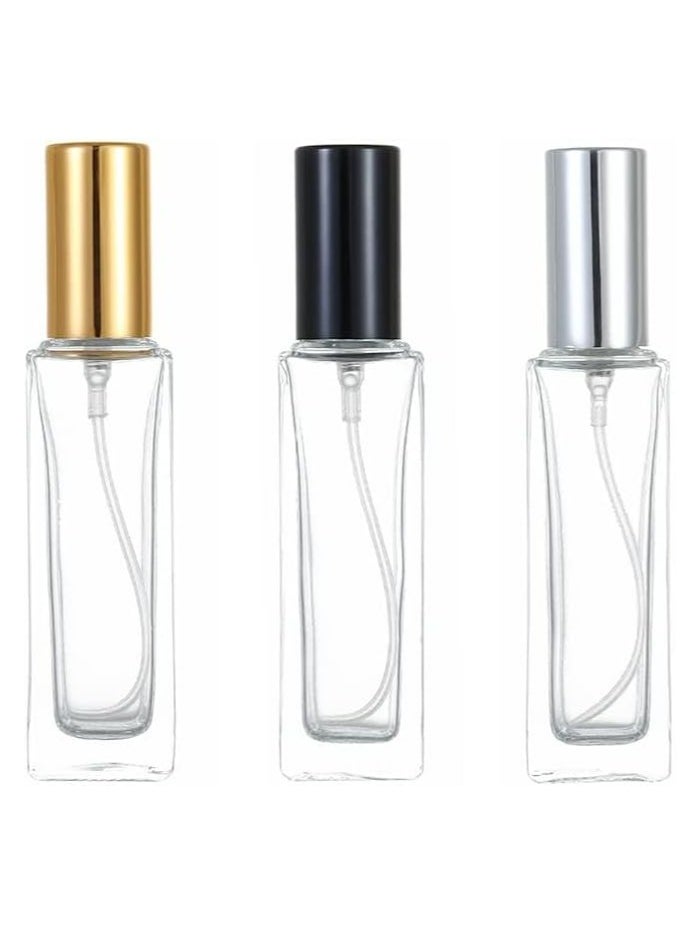Oasisgalore Refillable Travel Atomizer Perfume Bottle 3-Pack, 3 Pieces of 10ml Mini Glass Spray Bottles with Dispenser  - Image 1