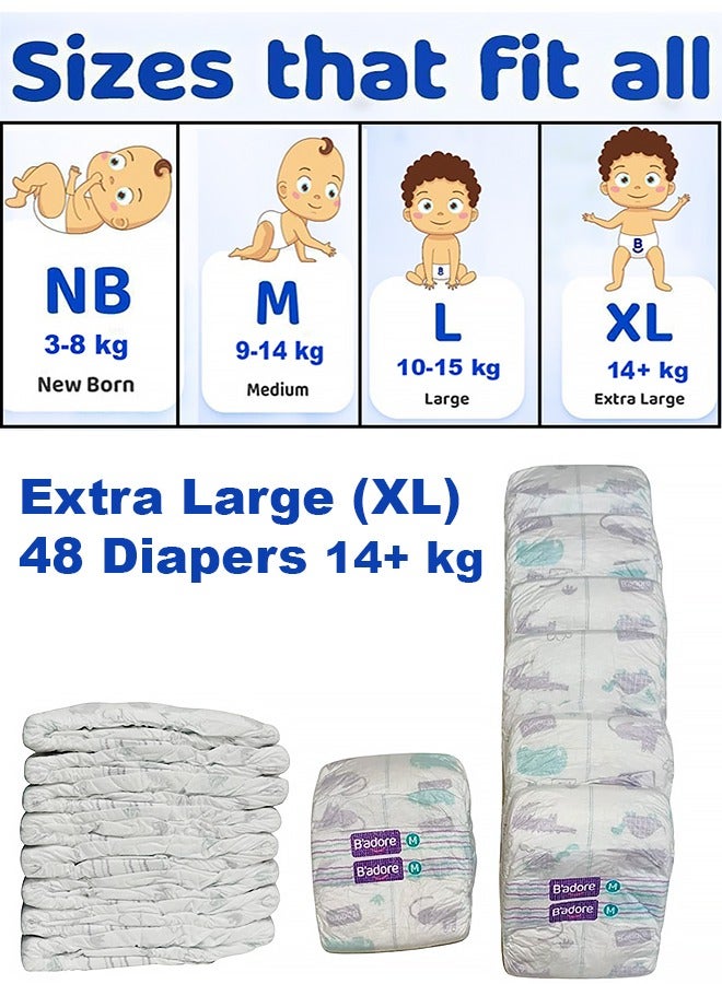 b'adore Baby Diapers XL, 14 Kg+ Super absorbent upto 12 hrs - Image 2