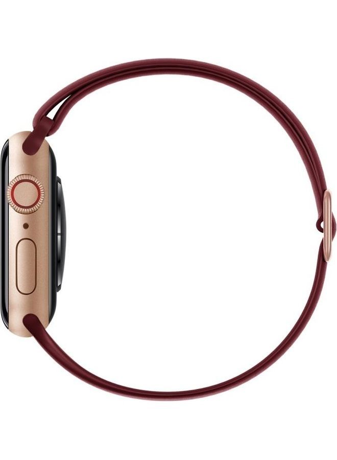 NIBEMINENT Elasticity Silicone Replacement Strap Watchband For Apple Watch Series 1/2/3/4/5/6/7/SE 42-44-45mm Wine Red - Image 3