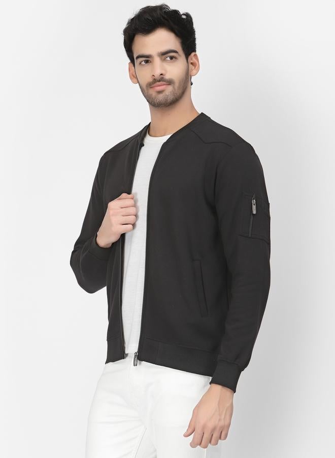 PAUSE Men Black Regular Fit Zip-Up Jacket - Image 3