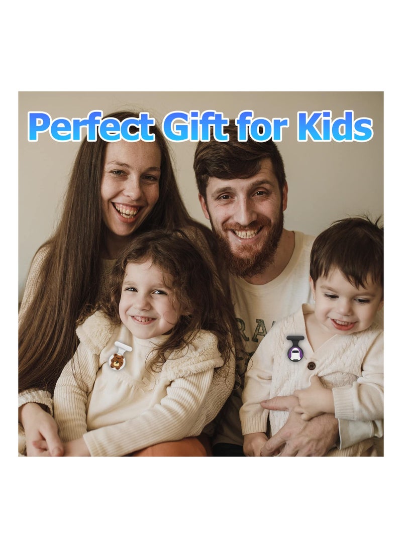 AirTag Holder for Kids, Hidden Case for Apple Air Tag Brooch Pin Portable Than Bracelet, Necklace, Watch Band, Wristband Tags Accessories for Girls (Black, White) - Image 3