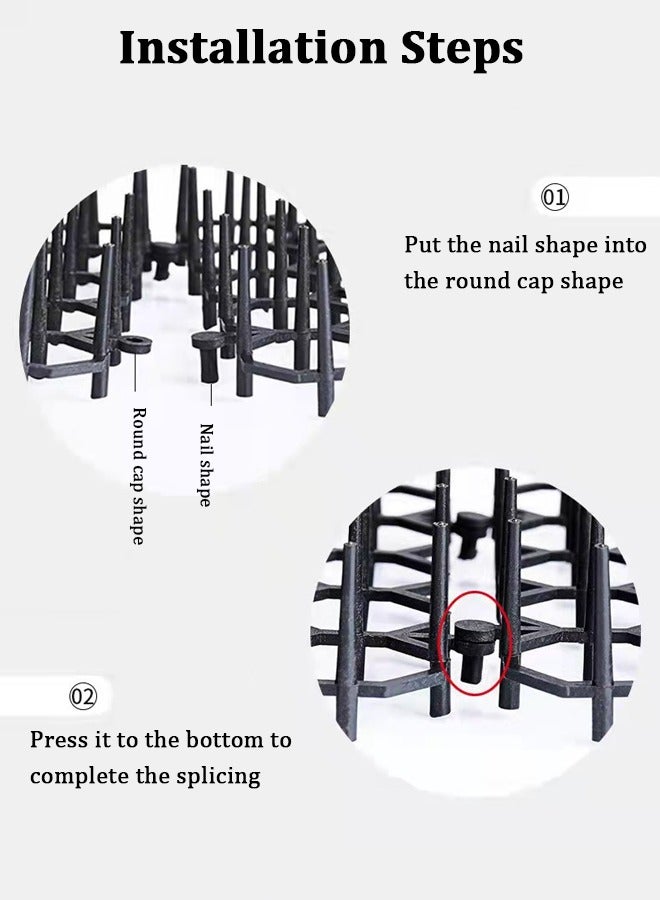 شبكة حديقة مقاومة للأشواك والقطط، سجادة طاردة للقطط، شرائط حماية الحديقة المدببة المضادة للقطط، سجادة مانعة للحفر، مسامير طاردة للقطط، واقي سياج الحديقة للحديقة الخارجية وسياج المزرعة، حصائر طاردة للحيوانات الأليفة للحديقة - Image 3
