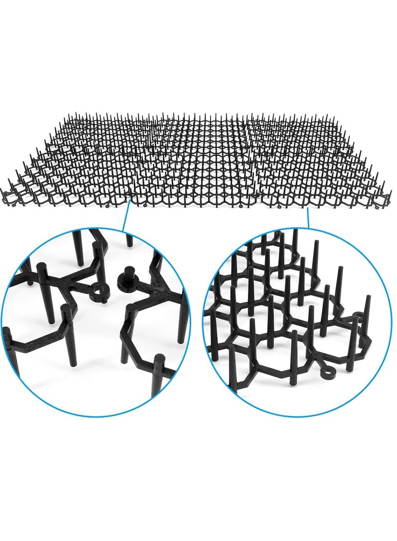 شبكة حديقة مقاومة للأشواك والقطط، سجادة طاردة للقطط، شرائط حماية الحديقة المدببة المضادة للقطط، سجادة مانعة للحفر، مسامير طاردة للقطط، واقي سياج الحديقة للحديقة الخارجية وسياج المزرعة، حصائر طاردة للحيوانات الأليفة للحديقة - Image 5