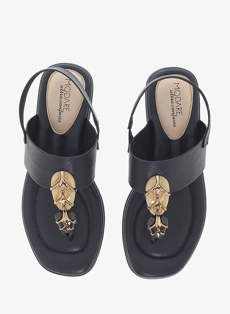 Modare Black Modare Women’s Flat Sandals with Back Strap – Secure Fit and Lightweight Daily Wear for Women | Best Price UAE