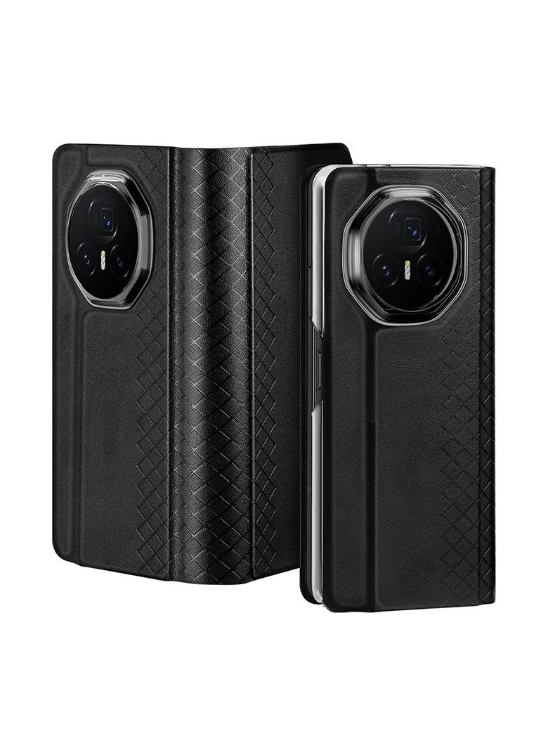 Suitable for Honor MagicV3 folding screen mobile phone case Honor flip cover card protective case All-inclusive leather case, black  - Image 2