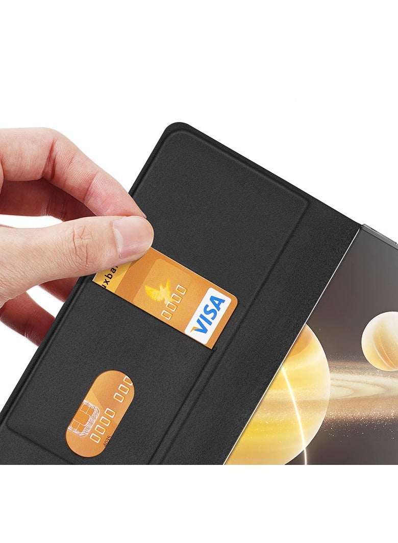 Suitable for Honor MagicV3 folding screen mobile phone case Honor flip cover card protective case All-inclusive leather case, black  - Image 4