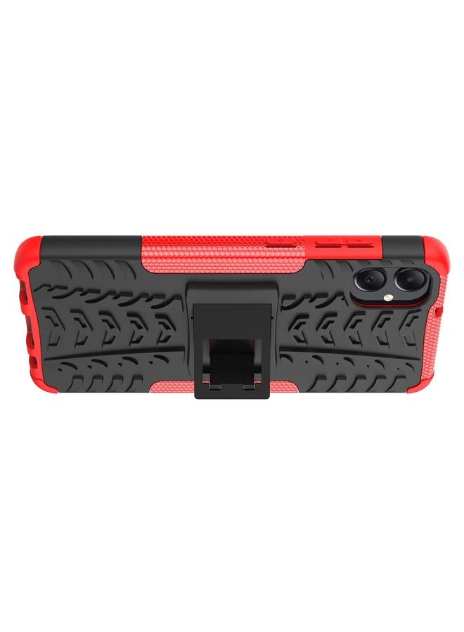 S-TOP Case For Samsung Galaxy A05 4G Tire Texture TPU + PC Phone Case with Holder - Image 5