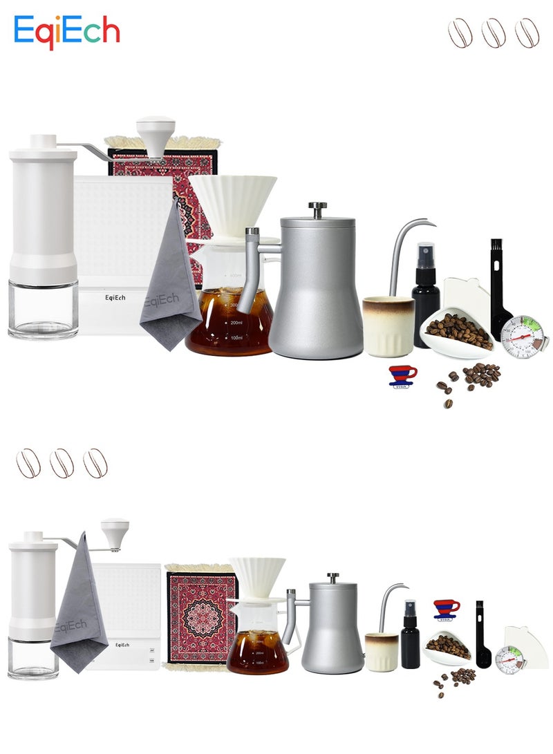 ايكي ايك V60 صب على مجموعة صانع القهوة ، مجموعة القهوة ، مجموعة من آلات القهوة بالتنقيط ، قهوة طاحونة القهوة غلاية القهوة V60 وعاء خادم القهوة - Image 2