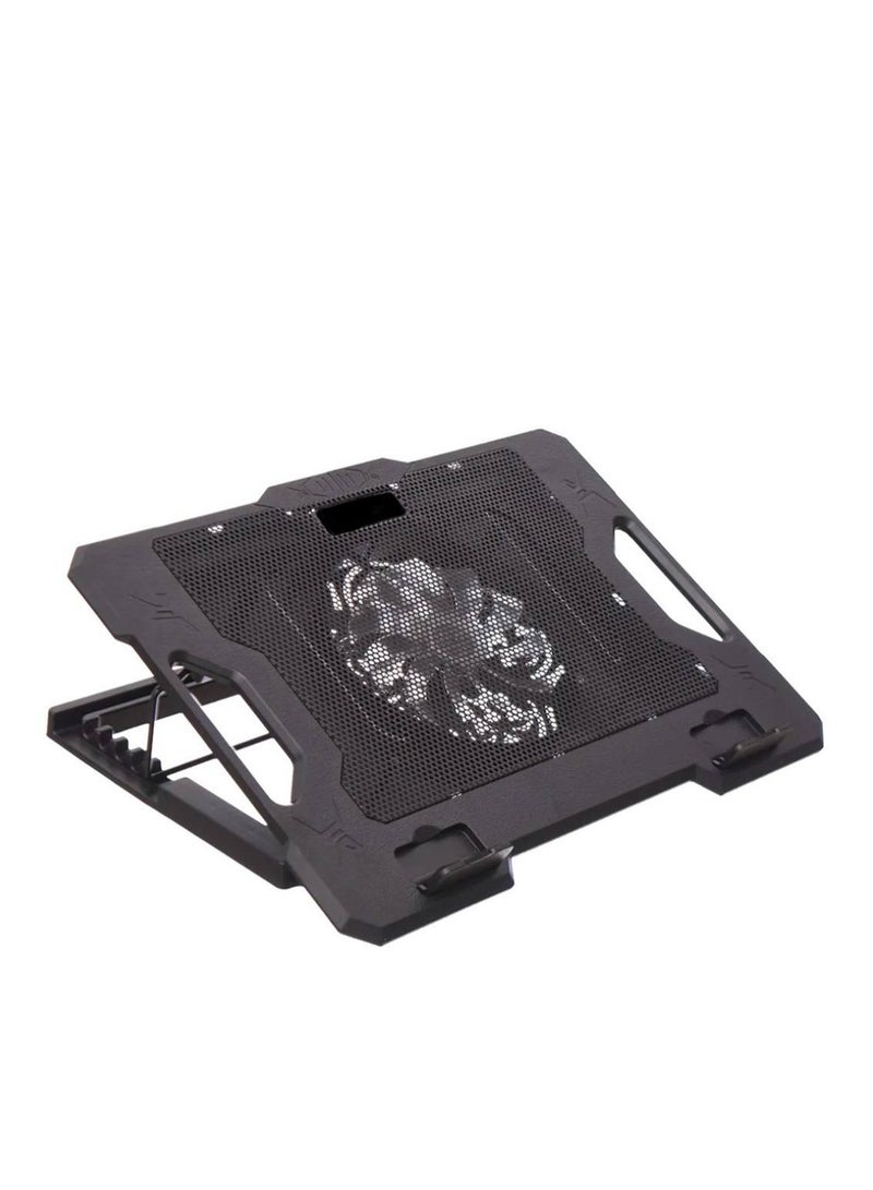 كراش قاعدة تبريد للاب توب قابلة للطي من كرش بمروحة واحدة واضاءة، متعددة الالوان، 1000 لفة/ دقيقة، متوافقة مع اجهزة لاب توب ونوت بوك متعدد الالوان - Image 1