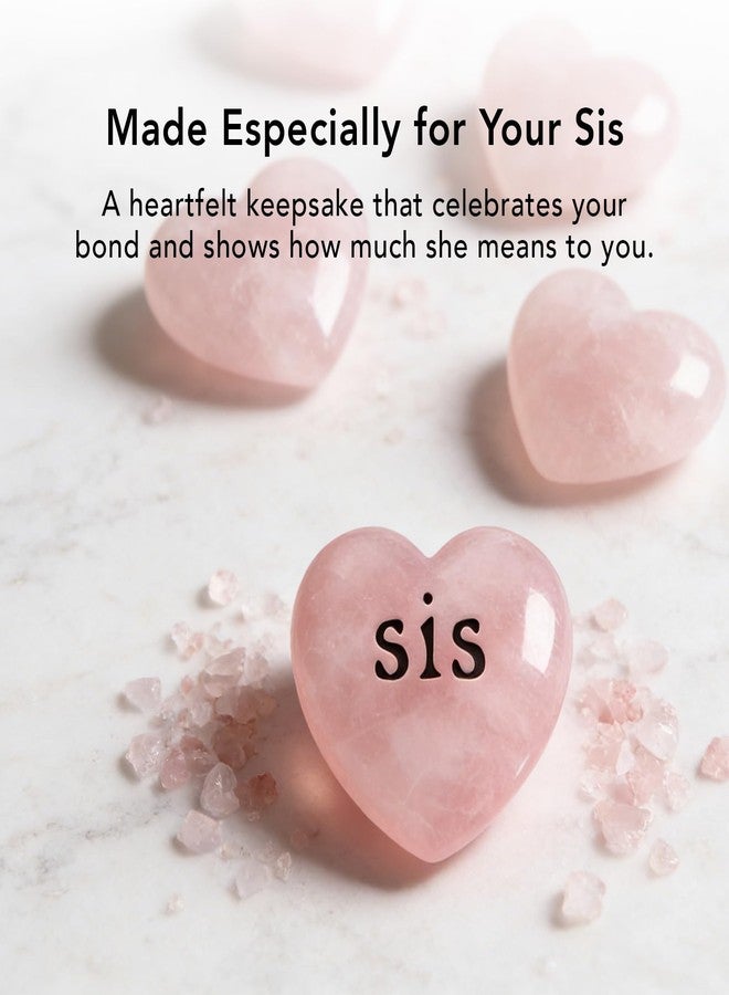 Taxhtext Heart Crystal Pocket Hug for Sister, Rose Quartz Keepsake Gift for Long Distance, Love You Sis Gift, Thinking of You, Encouragement and Birthday, Graduation Gift, Sweet Mother’s Day Gift for Sister - Image 3