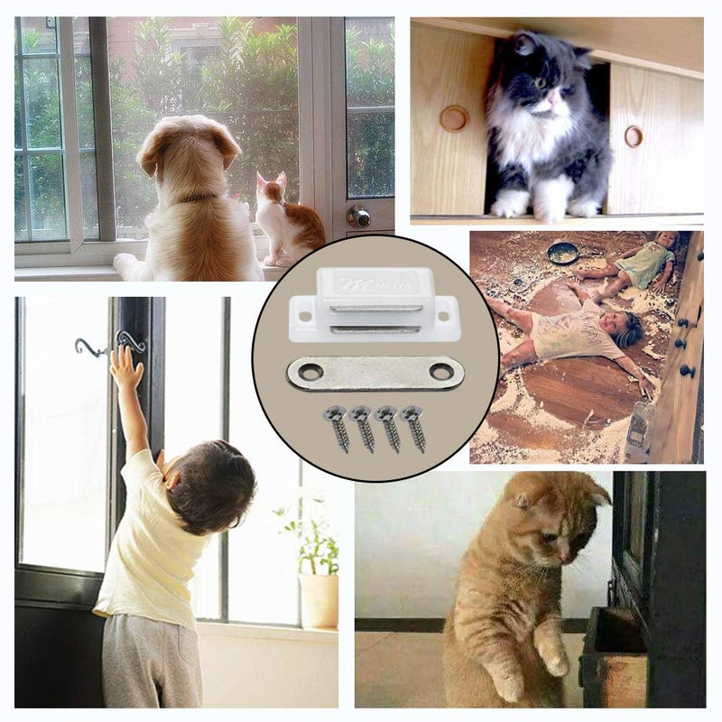 Renashed 12Pack Magnetic Door Catch - 15Lb High Magnetic Plastic Heavy Duty Latch For Kitchen Bathroom Cupboard Wardrobe Closet Closures Cabinet Door Drawer Magnets Screws Included - Image 5