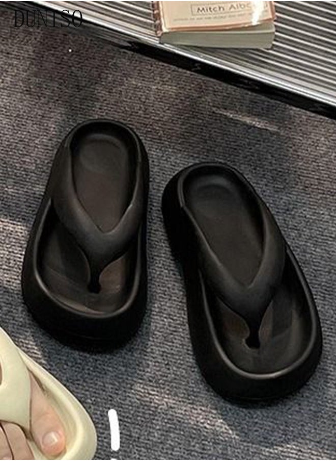 DUNISO Comfortable Slippers for Women Non-slip Thick Sole Slide Sandal Open Toe Quick Drying Flip Flops House Bedroom Slippers Women's Bath Slipper House Sandals for Indoor & Outdoor  - Image 4