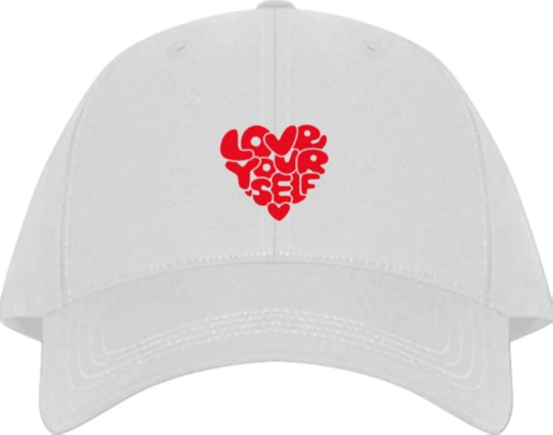 Love Yourself Plain unisex baseball cap White