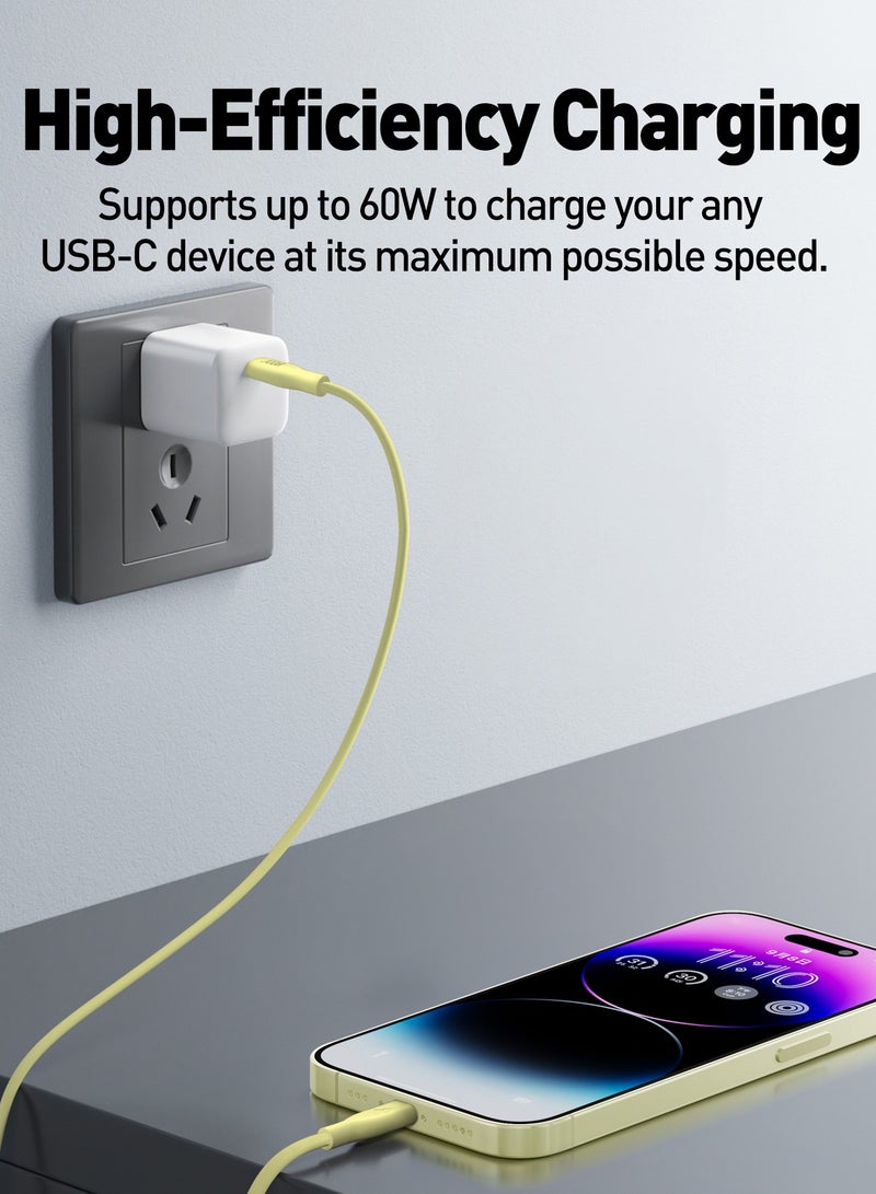 جودا كابل سليب سي - 60W سيليكون 1 متر - أصفر ، متين وأنيق، مثالي للاستخدام اليومي، يُستخدم لشحن الهواتف الذكية، اللابتوبات، والأجهزة اللوحية بسرعة عالية ⚡. مع تصميم عملي وأنيق، يمكن لهذا الكابل أن يتحمل ما يصل إلى 30,000 طية دون تلف 🔄. - Image 3