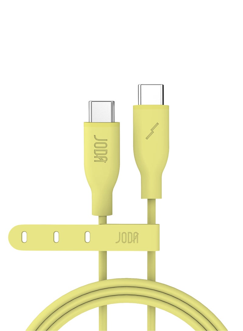 جودا كابل سليب سي - 60W سيليكون 1 متر - أصفر ، متين وأنيق، مثالي للاستخدام اليومي، يُستخدم لشحن الهواتف الذكية، اللابتوبات، والأجهزة اللوحية بسرعة عالية ⚡. مع تصميم عملي وأنيق، يمكن لهذا الكابل أن يتحمل ما يصل إلى 30,000 طية دون تلف 🔄. - Image 1