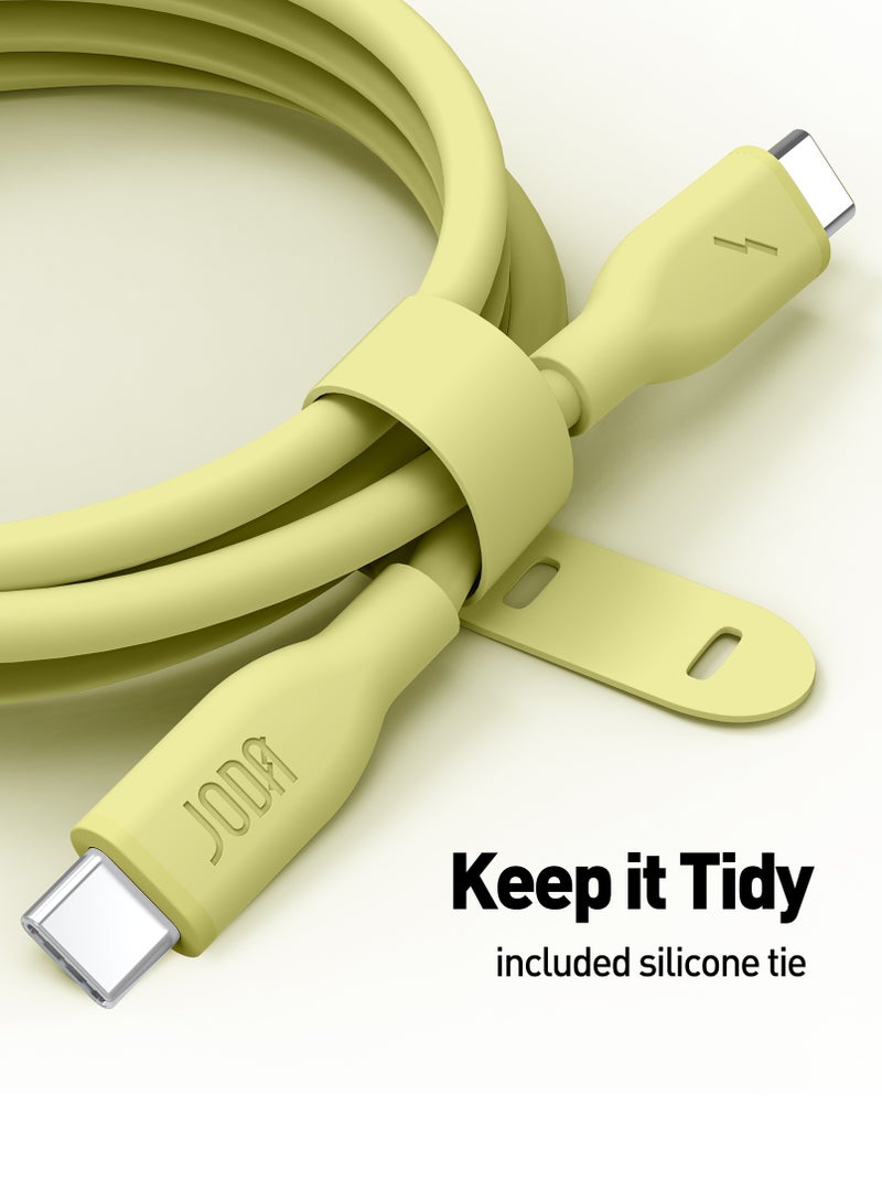جودا كابل سليب سي - 60W سيليكون 1 متر - أصفر ، متين وأنيق، مثالي للاستخدام اليومي، يُستخدم لشحن الهواتف الذكية، اللابتوبات، والأجهزة اللوحية بسرعة عالية ⚡. مع تصميم عملي وأنيق، يمكن لهذا الكابل أن يتحمل ما يصل إلى 30,000 طية دون تلف 🔄. - Image 4